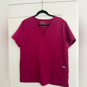 Figs Dark Magenta Casma Scrub Top